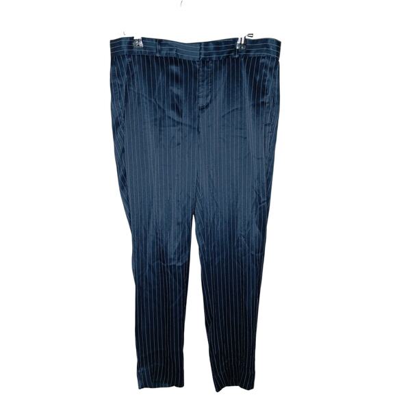 Banana Republic Navy Pinstripe Pants Avery Fit Size 2 Slim Straight Career - Picture 2 of 16
